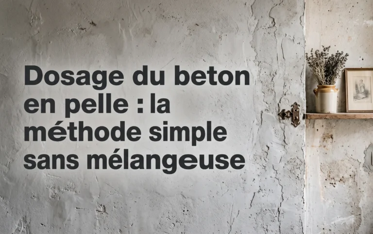 Dosage du beton en pelle : la méthode simple sans mélangeuse